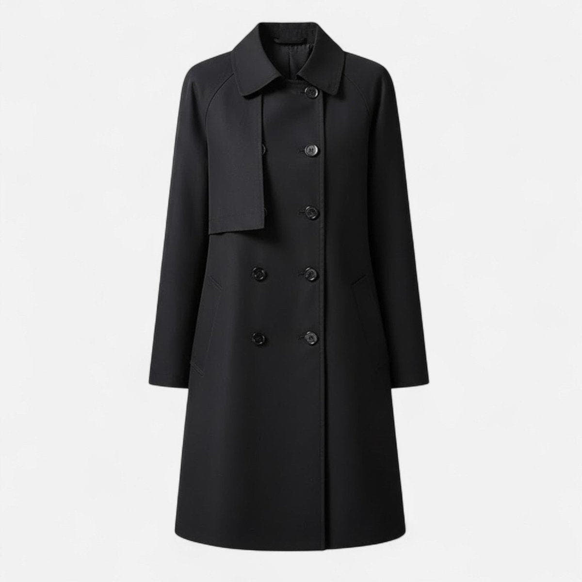 Mia Women's Mid-Length Soft-Knit Double-Breasted Trench Coat - Nora & Rose Maine