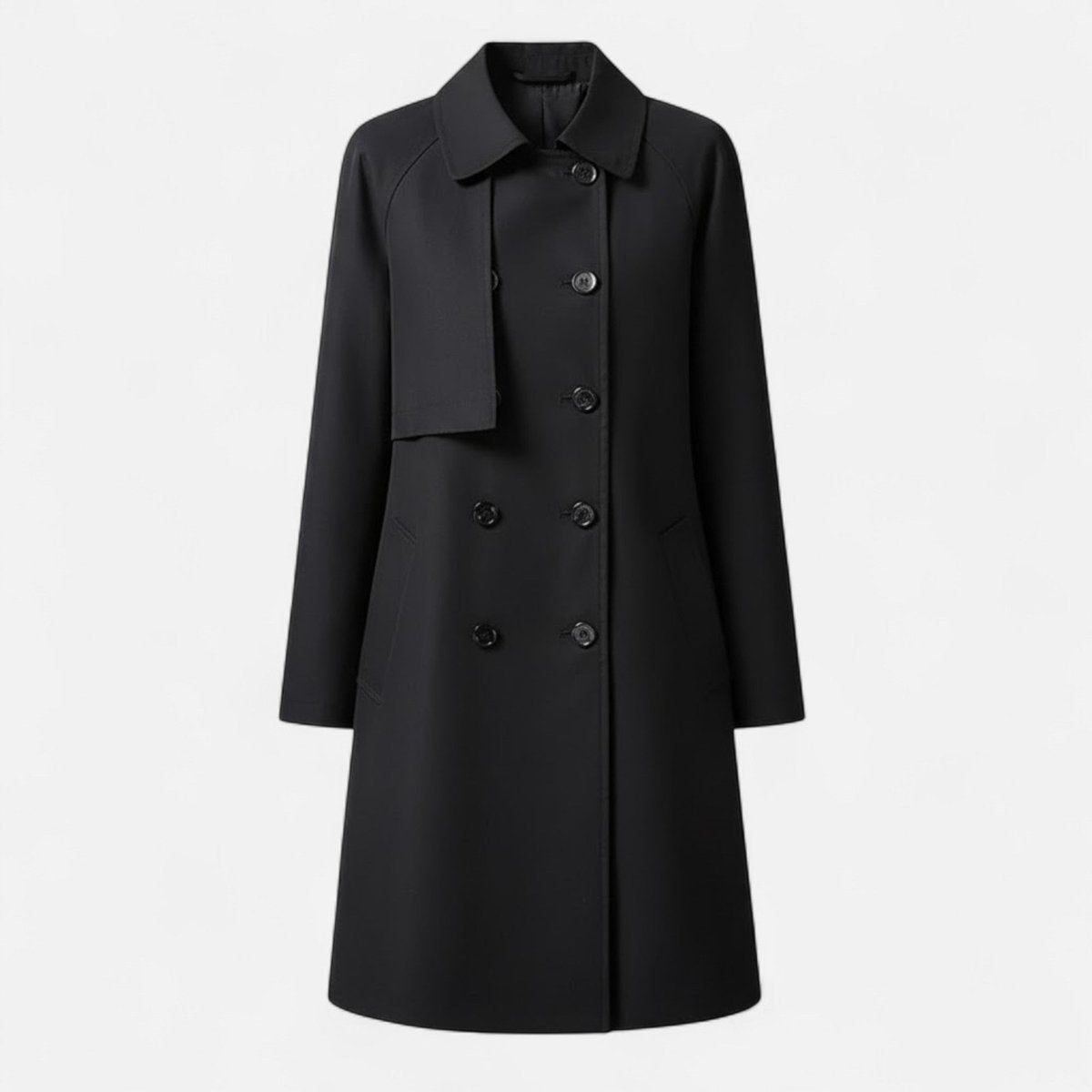 Mia Women's Mid-Length Soft-Knit Double-Breasted Trench Coat - Nora & Rose Maine