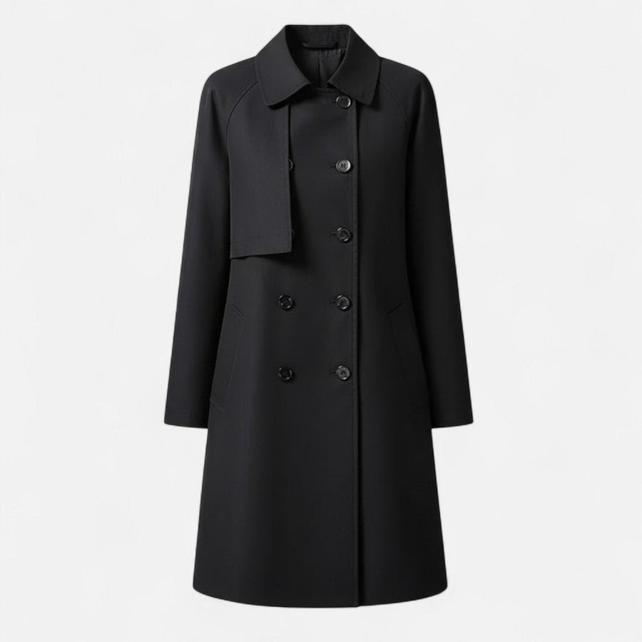 Mia Women's Mid-Length Soft-Knit Double-Breasted Trench Coat - Nora & Rose Maine