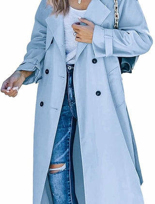 Layla Women's Oversized Double-Breasted Belted Longline Trench Coat - Nora & Rose Maine, view 10