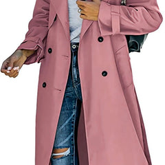 Layla Women's Oversized Double-Breasted Belted Longline Trench Coat - Nora & Rose Maine, view 13