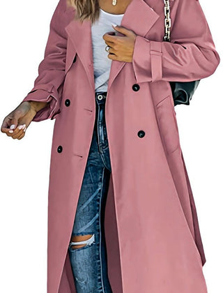 Layla Women's Oversized Double-Breasted Belted Longline Trench Coat - Nora & Rose Maine, view 13