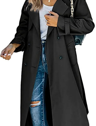 Layla Women's Oversized Double-Breasted Belted Longline Trench Coat - Nora & Rose Maine, view 2