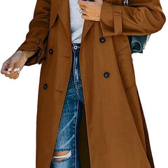 Layla Women's Oversized Double-Breasted Belted Longline Trench Coat - Nora & Rose Maine, view 3