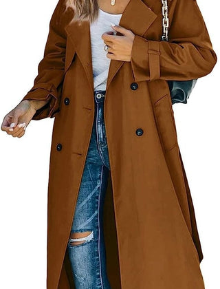 Layla Women's Oversized Double-Breasted Belted Longline Trench Coat - Nora & Rose Maine, view 3