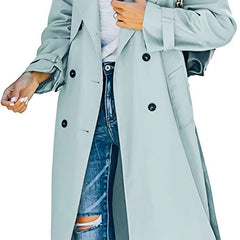 Layla Women's Oversized Double-Breasted Belted Longline Trench Coat - Nora & Rose Maine, view 4