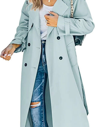 Layla Women's Oversized Double-Breasted Belted Longline Trench Coat - Nora & Rose Maine, view 4