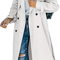 Layla Women's Oversized Double-Breasted Belted Longline Trench Coat - Nora & Rose Maine, view 5