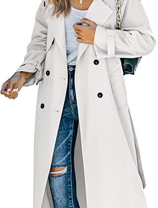 Layla Women's Oversized Double-Breasted Belted Longline Trench Coat - Nora & Rose Maine, view 5