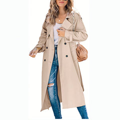 Layla Women's Oversized Double-Breasted Belted Longline Trench Coat - Nora & Rose Maine, view 6