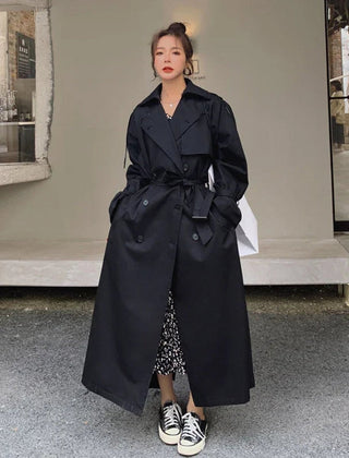 Evelyn Women's Oversized Double-Breasted Long Trench Coat - Nora & Rose Maine, view 9