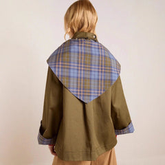 Eleanor Women's Oversized Double-Breasted Plaid-Lined Trench Coat - Nora & Rose Maine, view 2