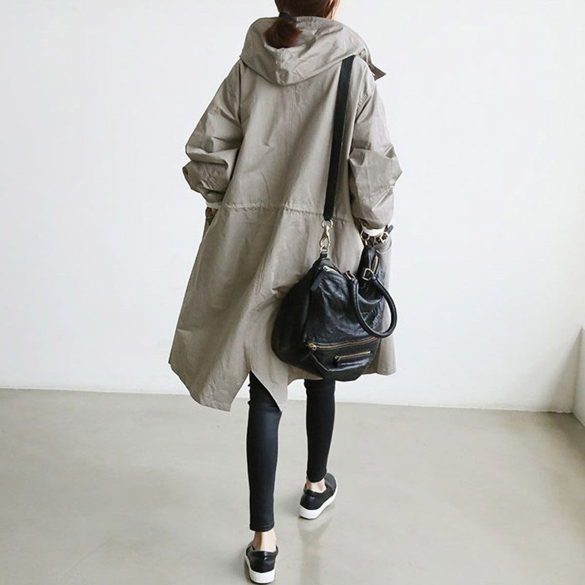 Amelia Women's Oversized Water-Resistant Button-Front Trench Coat - Nora & Rose Maine, view 4