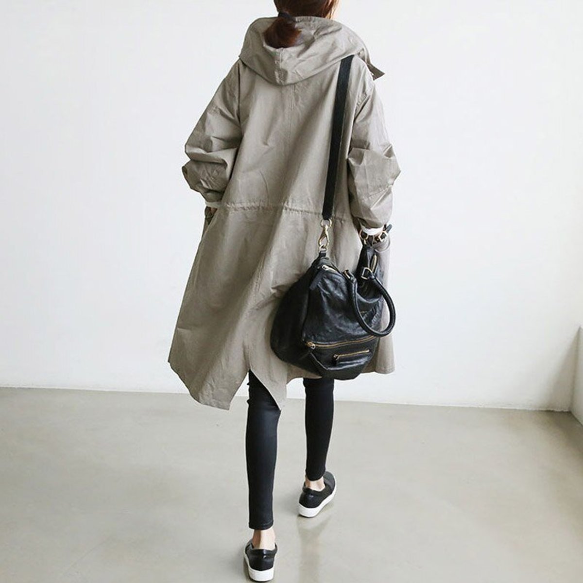 Amelia Women's Oversized Water-Resistant Button-Front Trench Coat - Nora & Rose Maine, view 4