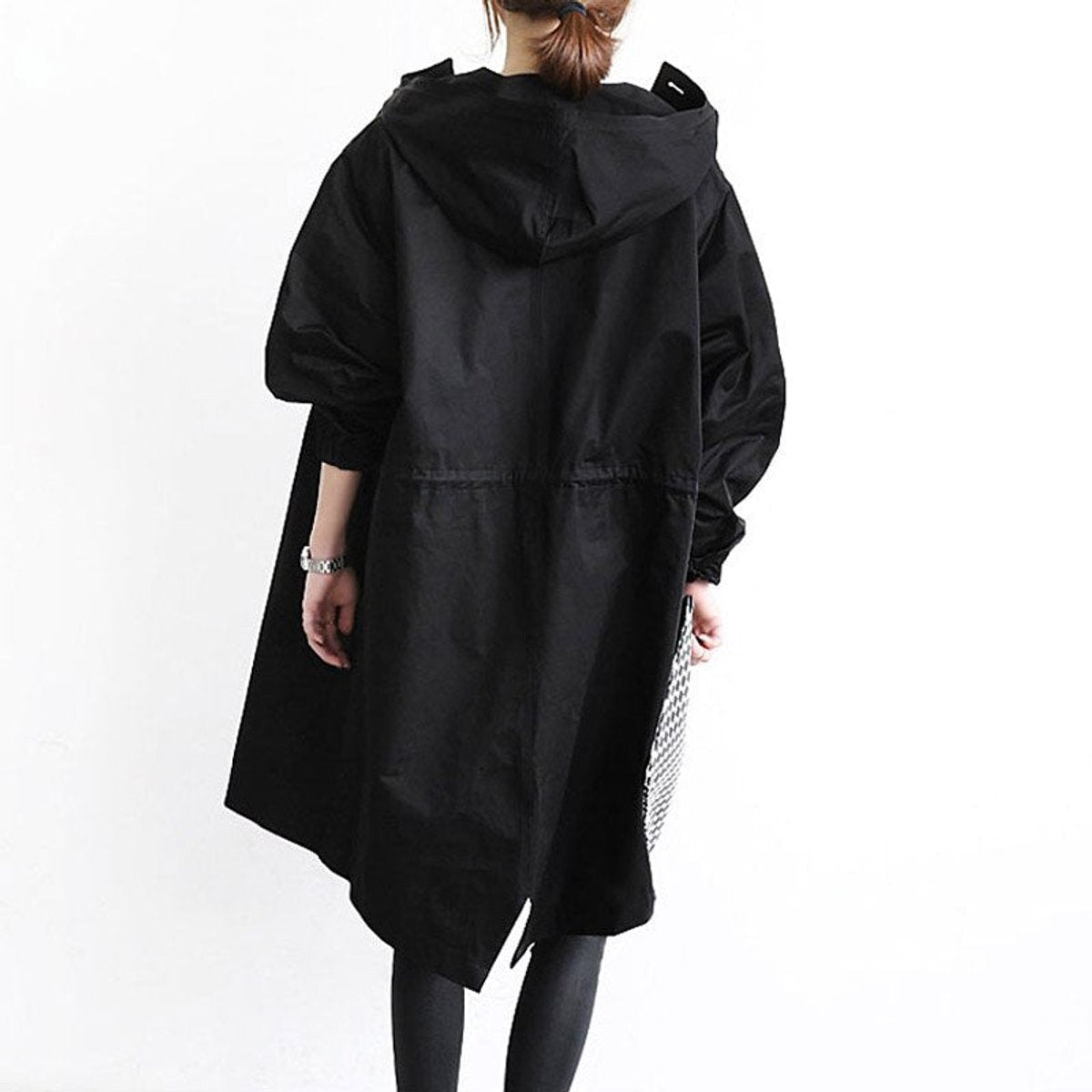 Amelia Women's Oversized Water-Resistant Button-Front Trench Coat - Nora & Rose Maine, view 8
