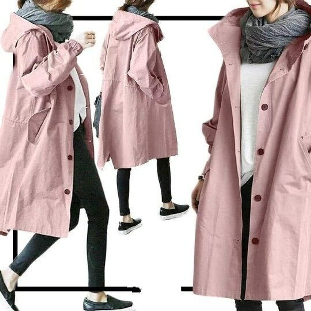 Amelia Women's Oversized Water-Resistant Button-Front Trench Coat - Nora & Rose Maine, view 9