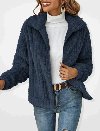 Isabella Women's Quilted Jacket Fluffy Zip-Up Plush Fleece Coat - Nora & Rose Maine, view 2