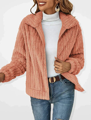 Isabella Women's Quilted Jacket Fluffy Zip-Up Plush Fleece Coat - Nora & Rose Maine, view 4