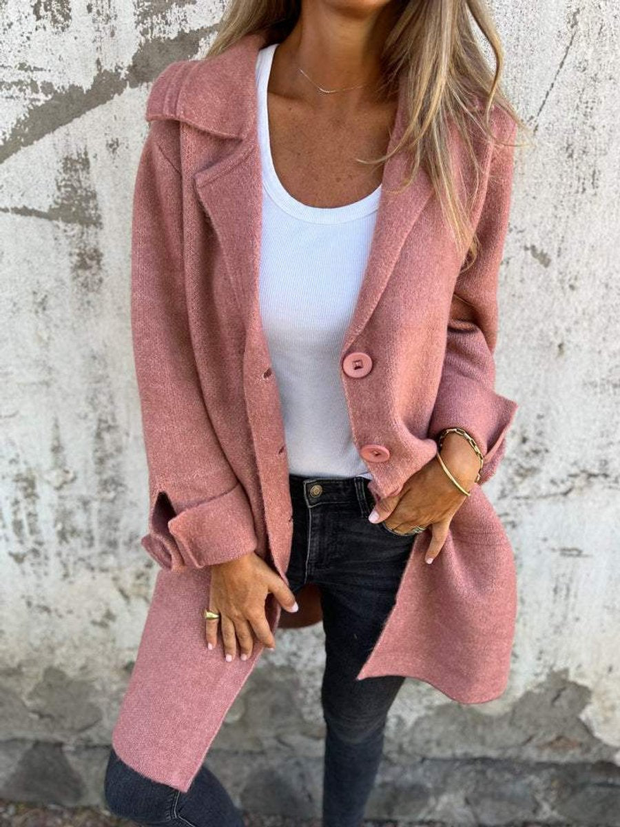 Harper Women's Relaxed-Fit Long Button-Front Lapel Coat - Nora & Rose Maine