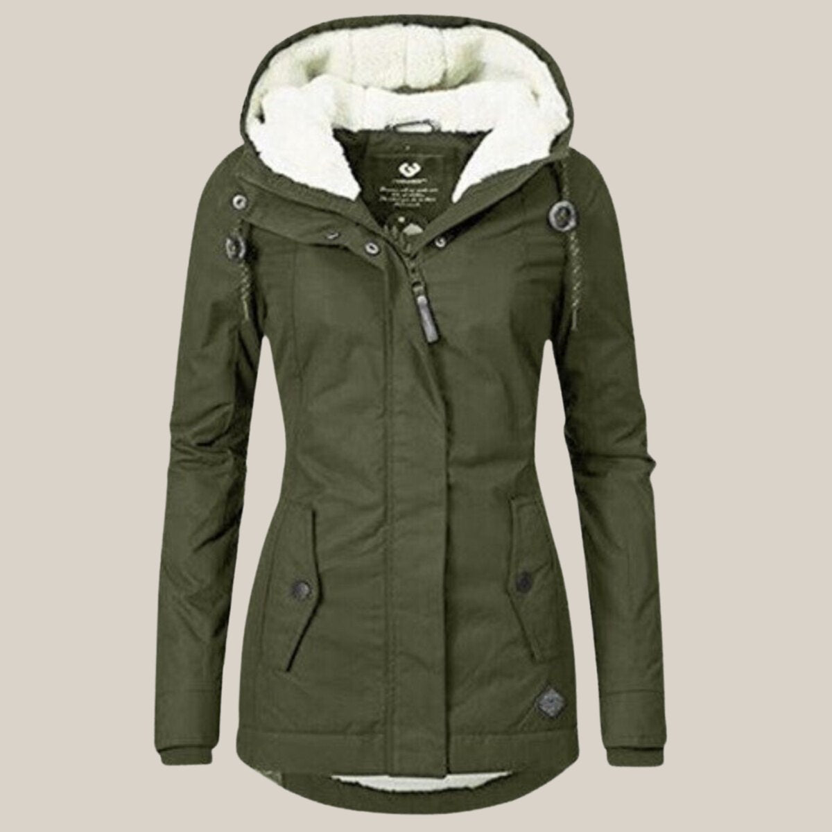 Harper Women's Sherpa-Lined Hooded Quilted Jacket Fleece Winter Coat - Nora & Rose Maine, view 9