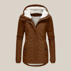 Harper Women's Sherpa-Lined Hooded Quilted Jacket Fleece Winter Coat - Nora & Rose Maine, view 10