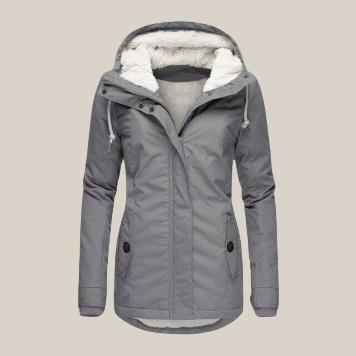 Harper Women's Sherpa-Lined Hooded Quilted Jacket Fleece Winter Coat - Nora & Rose Maine, view 2