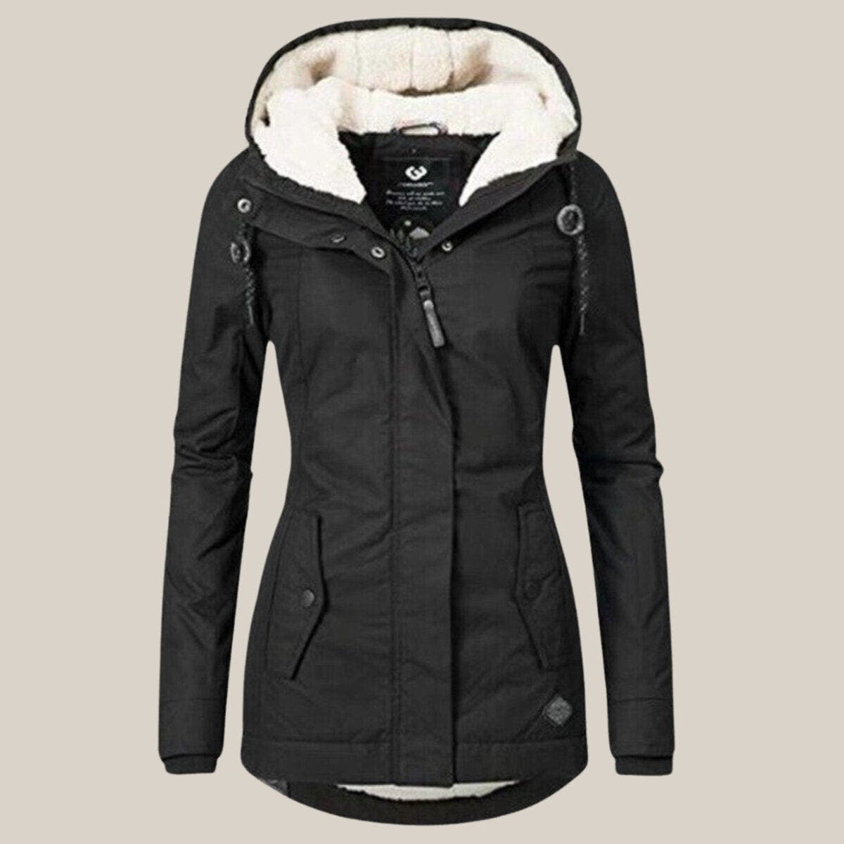 Harper Women's Sherpa-Lined Hooded Quilted Jacket Fleece Winter Coat - Nora & Rose Maine, view 3