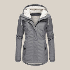 Harper Women's Sherpa-Lined Hooded Quilted Jacket Fleece Winter Coat - Nora & Rose Maine, view 4