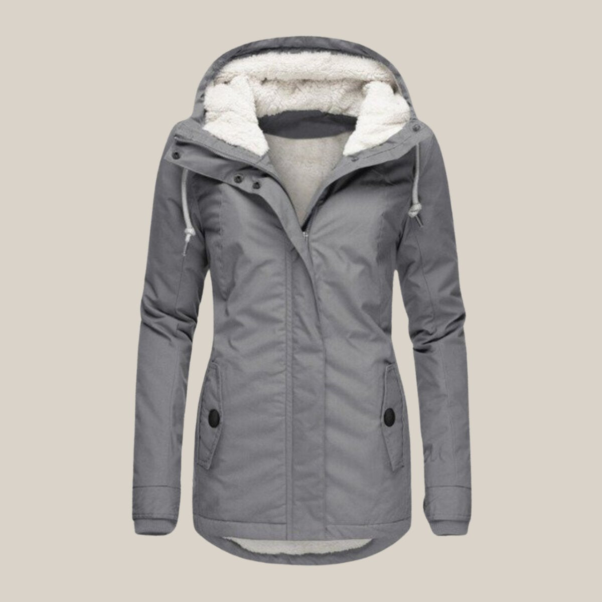 Harper Women's Sherpa-Lined Hooded Quilted Jacket Fleece Winter Coat - Nora & Rose Maine, view 4