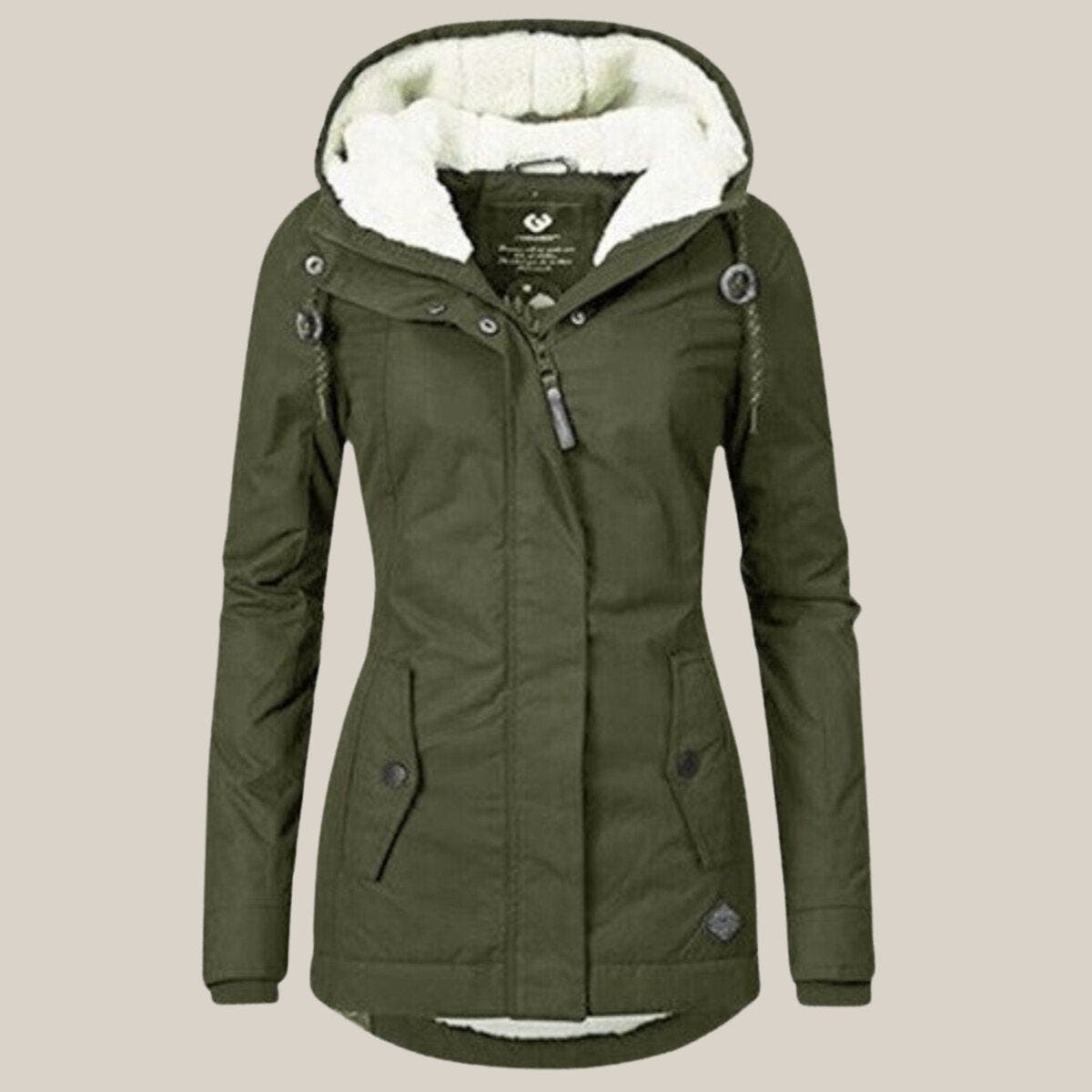 Harper Women's Sherpa-Lined Hooded Quilted Jacket Fleece Winter Coat - Nora & Rose Maine, view 7