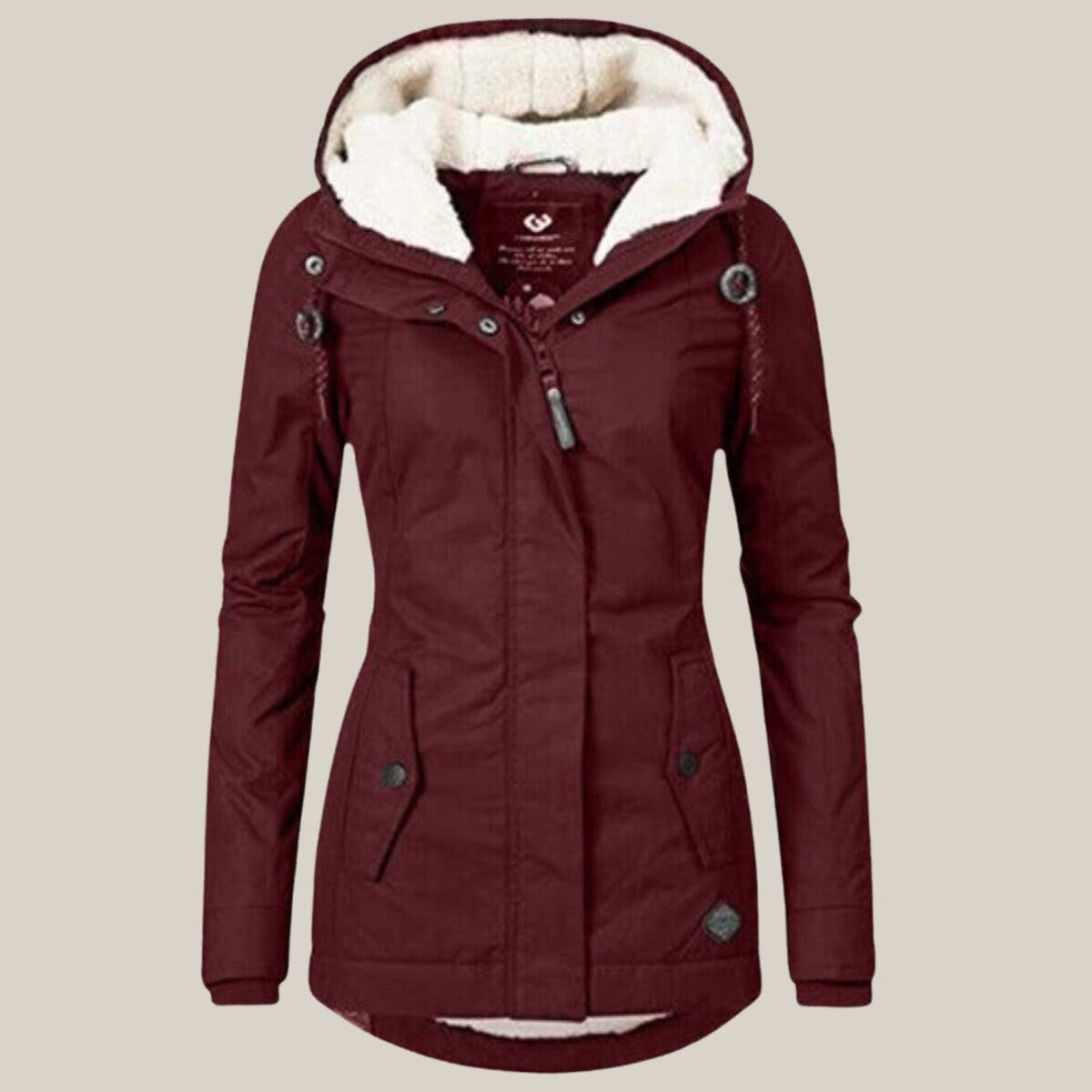 Harper Women's Sherpa-Lined Hooded Quilted Jacket Fleece Winter Coat - Nora & Rose Maine, view 8