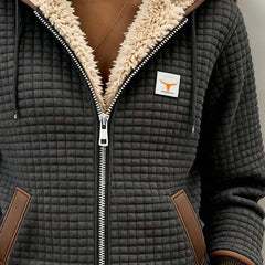 Penelope Women's Sherpa-Lined Quilted Jacket Full-Zip Hooded Fleece - Nora & Rose Maine, view 2