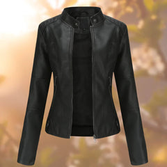 Eleanor Women's Slim-Fit Zip-Up Moto Faux Leather Jacket - Nora & Rose Maine
