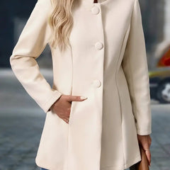 Layla Women's Stand-Collar Button-Front Longline Blazer Coat - Nora & Rose Maine, view 14