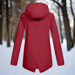 Layla Women's Waterproof Hooded Rain Jacket Zip-Up Longline - Nora & Rose Maine, view 11