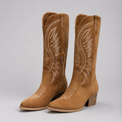 Isabella Women's Western Embroidered Soft-Touch Knee-High Ankle Boots - Nora & Rose Maine