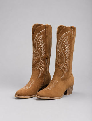 Isabella Women's Western Embroidered Soft-Touch Knee-High Ankle Boots - Nora & Rose Maine