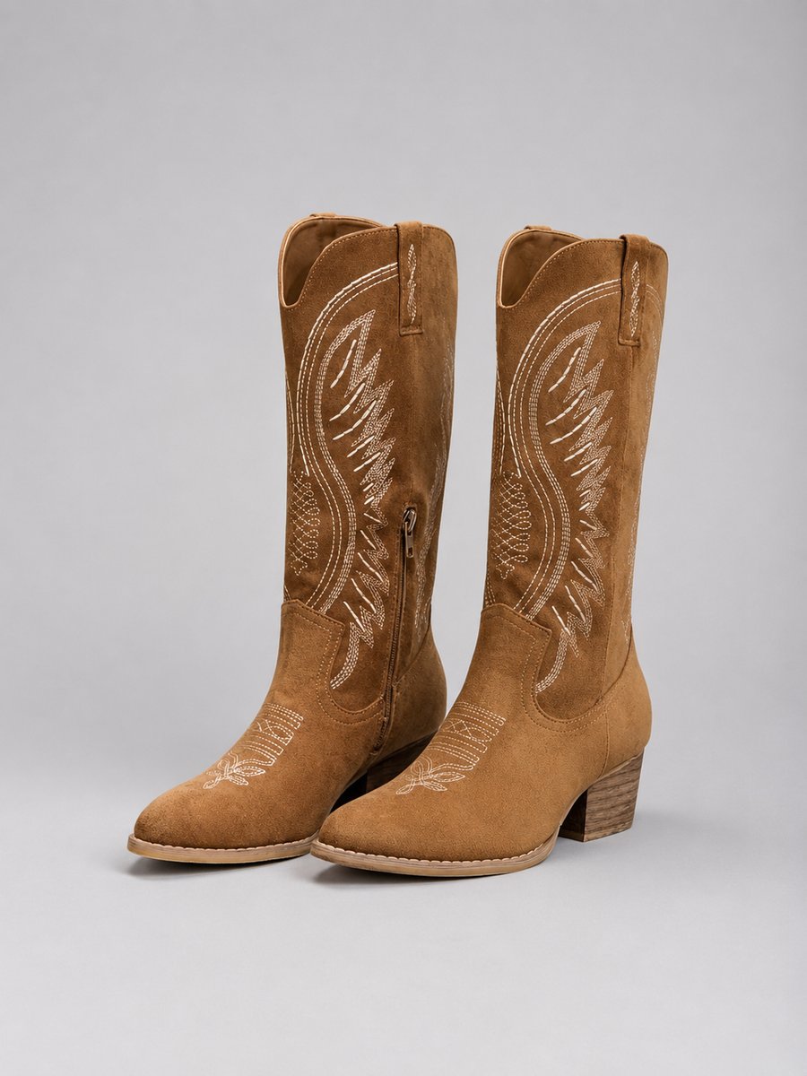 Isabella Women's Western Embroidered Soft-Touch Knee-High Ankle Boots - Nora & Rose Maine