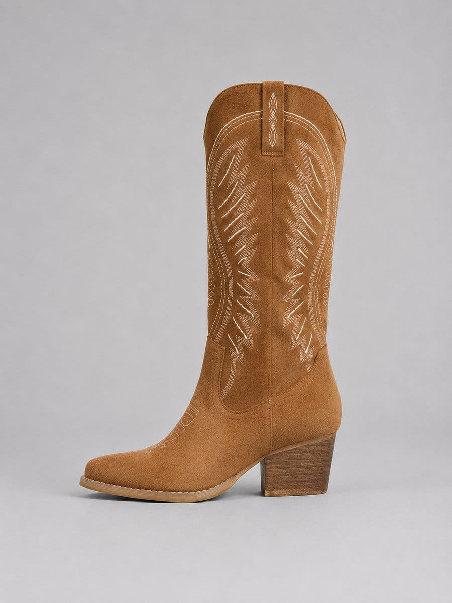 Isabella Women's Western Embroidered Soft-Touch Knee-High Ankle Boots - Nora & Rose Maine, view 4