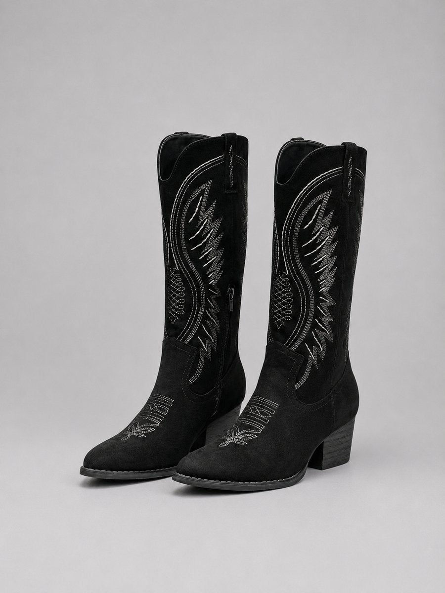 Isabella Women's Western Embroidered Soft-Touch Knee-High Ankle Boots - Nora & Rose Maine, view 5